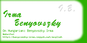 irma benyovszky business card